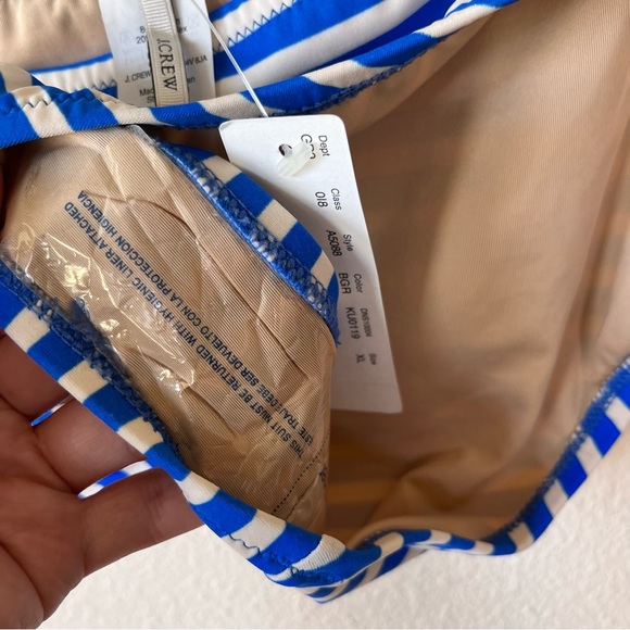 J. Crew Blue And White Stripe Bikini Bottoms Size XL - Picture 4 of 7